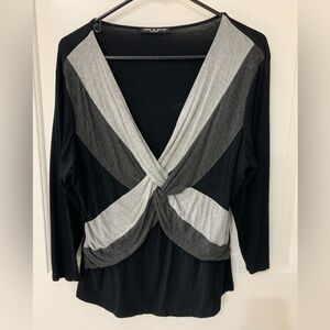 Large Black, Grey and Dark Gray Cross shirt, Long sleeve.